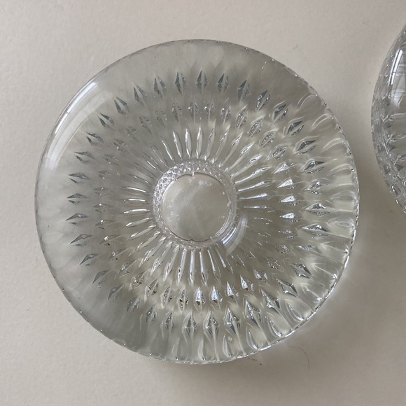 Vintage Glass Candlestick Holders solid glass starburst design heavyweight - Picture 10 of 11